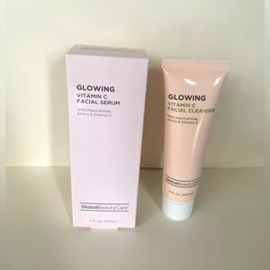NEW! Global Beauty Supply glowing vitamin C facial cleanser AND facial serum.